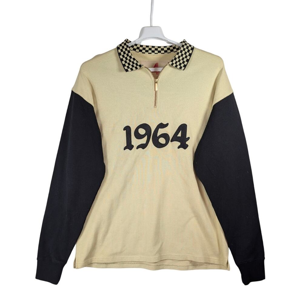 4hunnid 1964 Impala Long Sleeve Polo Black White Men’s Size Extra Large XL USED